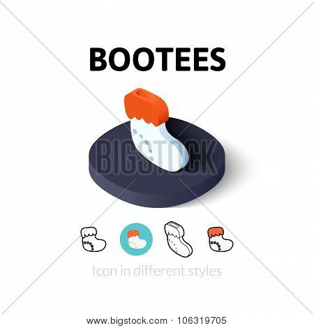 Bootees icon in different style