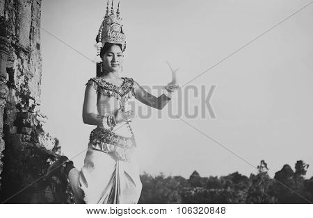 Aspara Dancer Angkor Wat Traditional Woman Concept