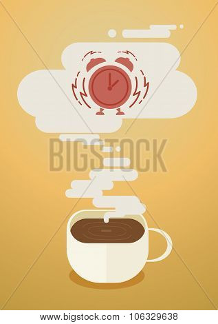 Hot Coffee In White Cup