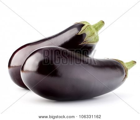 Eggplant or aubergine vegetable isolated on white background cutout