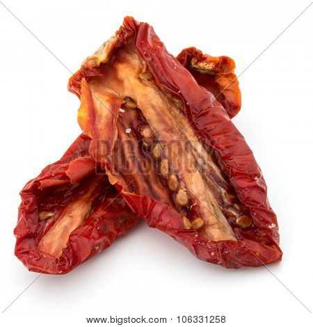 Dried tomatoes isolated on white background cutout