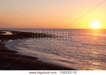 Bright Sunset On The Coast, Tenerife, Canary Islands, Spain