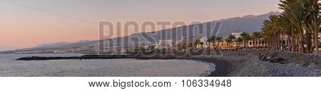 Bright Sunset On The Coast, Tenerife, Canary Islands, Spain