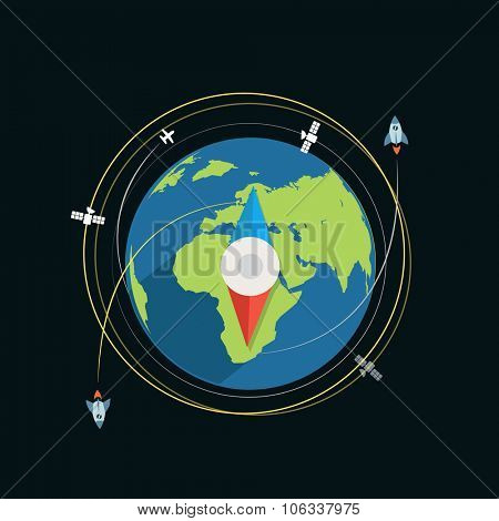 Compass flat design vector illustration