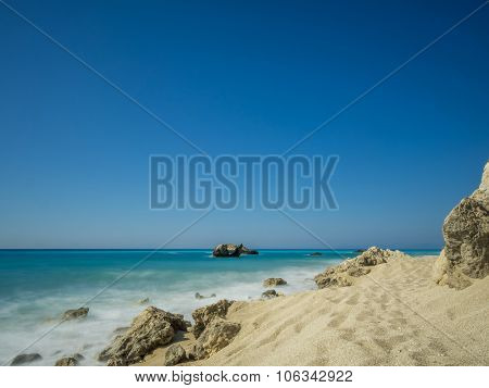 Kathisma Beach, Lefkada Island in Ionian Sea, Greece.
