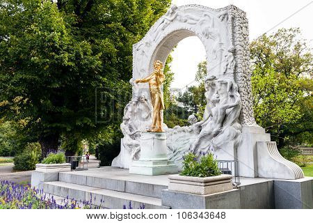 Memorial Of Johann Strauss Son In Stadtpark Vienna