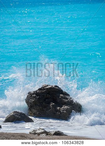 Kathisma Beach, Lefkada Island in Ionian Sea, Greece.
