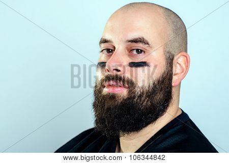 Bearded American Football Player
