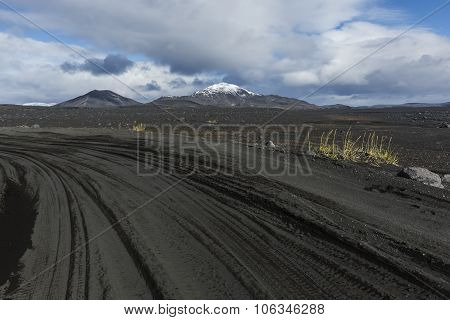 Dirt Road On The Askja, Wrinkling Path With Bumps