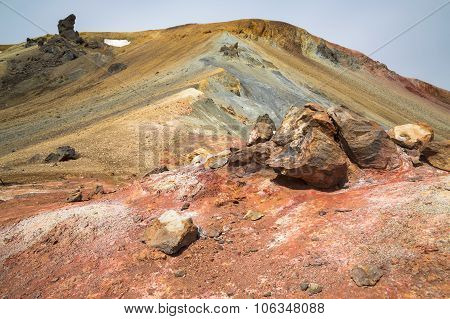 Landmannalaugar Colorful Mountains Landscape, Brennisteinsalda View, Iceland