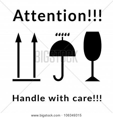 attention signs set