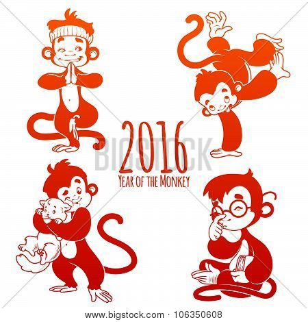 Symbol Of 2016 - Red Monkey