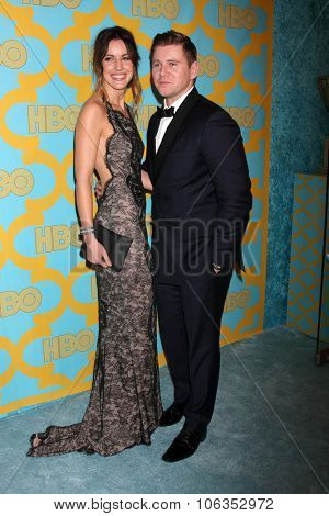 LOS ANGELES - JAN 11:  Charlie Webster, Allen Leech at the HBO Post Golden Globes Party at a Beverly Hilton on January 11, 2015 in Beverly Hills, CA