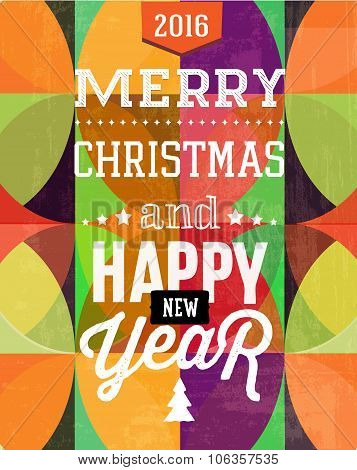 Happy New Year lettering composition.