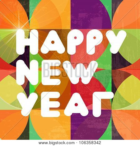 Happy New Year composition. Vector illustration.