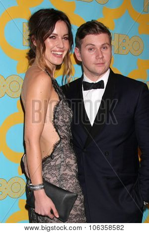 LOS ANGELES - JAN 11:  Charlie Webster, Allen Leech at the HBO Post Golden Globes Party at a Beverly Hilton on January 11, 2015 in Beverly Hills, CA