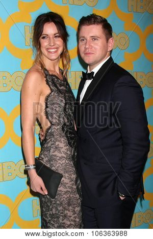 LOS ANGELES - JAN 11:  Charlie Webster, Allen Leech at the HBO Post Golden Globes Party at a Beverly Hilton on January 11, 2015 in Beverly Hills, CA