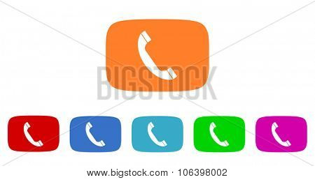 phone flat design modern vector circle icons colorful set for web and mobile app isolated on white background