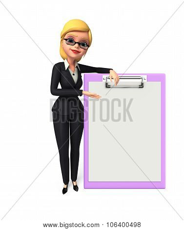 Young Business Woman With Notepad