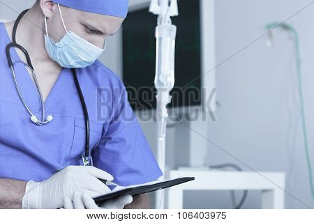 Surgeon In Sterile Scrubs