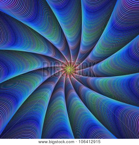 Path to meditation - blue fractal design background