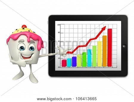 Ice Cream Character With Business Graph