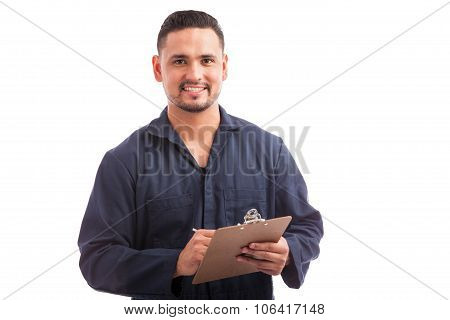 Contractor Doing A Home Inspection