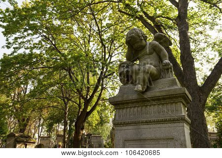 A view of the Pere Lachaise Cemetery, the largest cemetery in the city of Paris