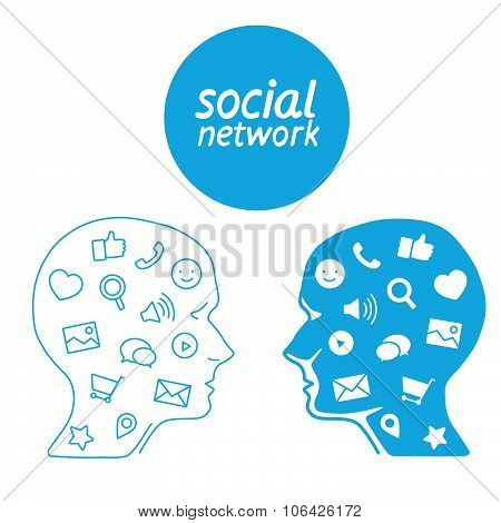 Favorite of program marketer social media  in the form icons