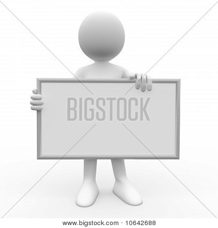 humanos 3D cartel blanco para llenar con lo que quieras