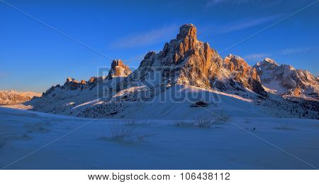 Mountain Cimma ra Gussella in morning sun
