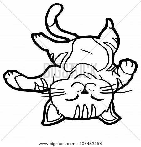 cartoon Cat Coloring Page for kid isolated on white