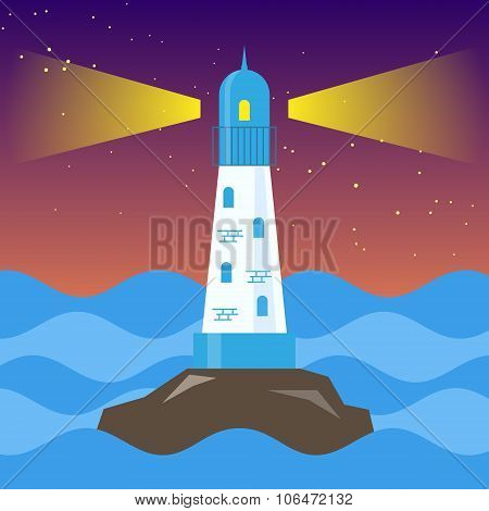 Lighthouse In A Sea On Scaur.