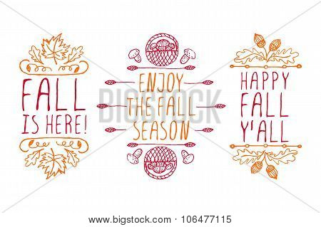 Hand-sketched typographic elements for autumn design