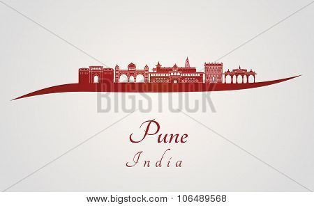 Pune Skyline In Red