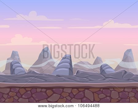 Seamless stone desert landscape