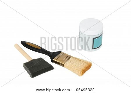 Paintpot And Painting Brushes