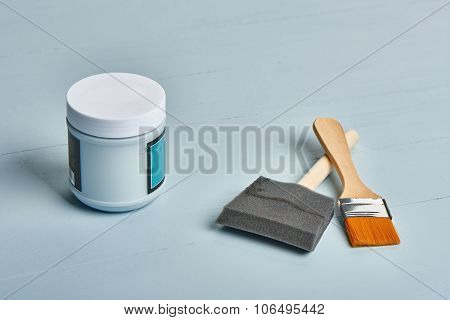 Painting Tools On A Worktable