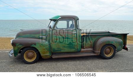 Classic  Chevrolet 3100 pickup truck with some rust