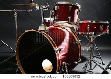 Drum set on a stage