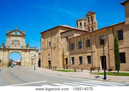 Sahagun middle center of Saint James Way San Benito arch in Leon Spain