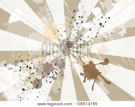 Grunge music background. Abstract vector illustration with background.