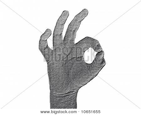 ทั้งหมดปรับมือบนพื้นสีขาว