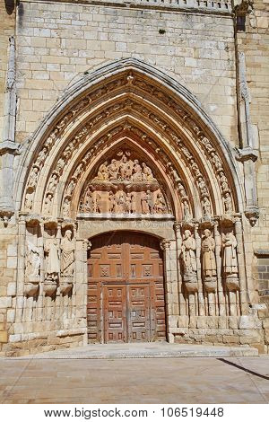 Burgos San Esteban church facade in Castilla Leon of Spain