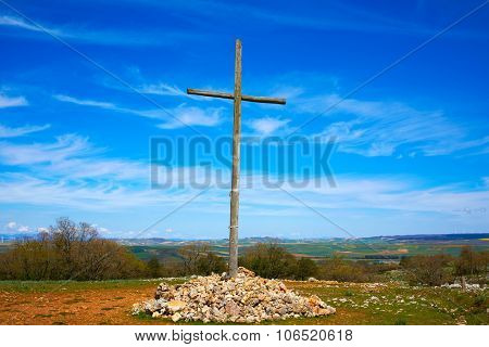 Cruz de Atapuerca cross in Saint James Way Castilla near Burgos