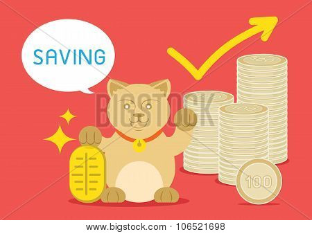 Lucky Cat Saving For Rich