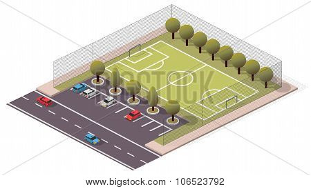 Vector Isometric Football Soccer Pitch