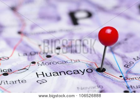 Huancayo pinned on a map of America
