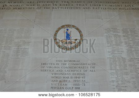 Virginia War Memorial in Richmond, Virginia