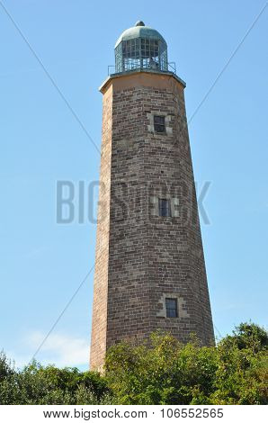 The old Cape Henry lighthouse at Fort Story in Virginia Beach, Virginia